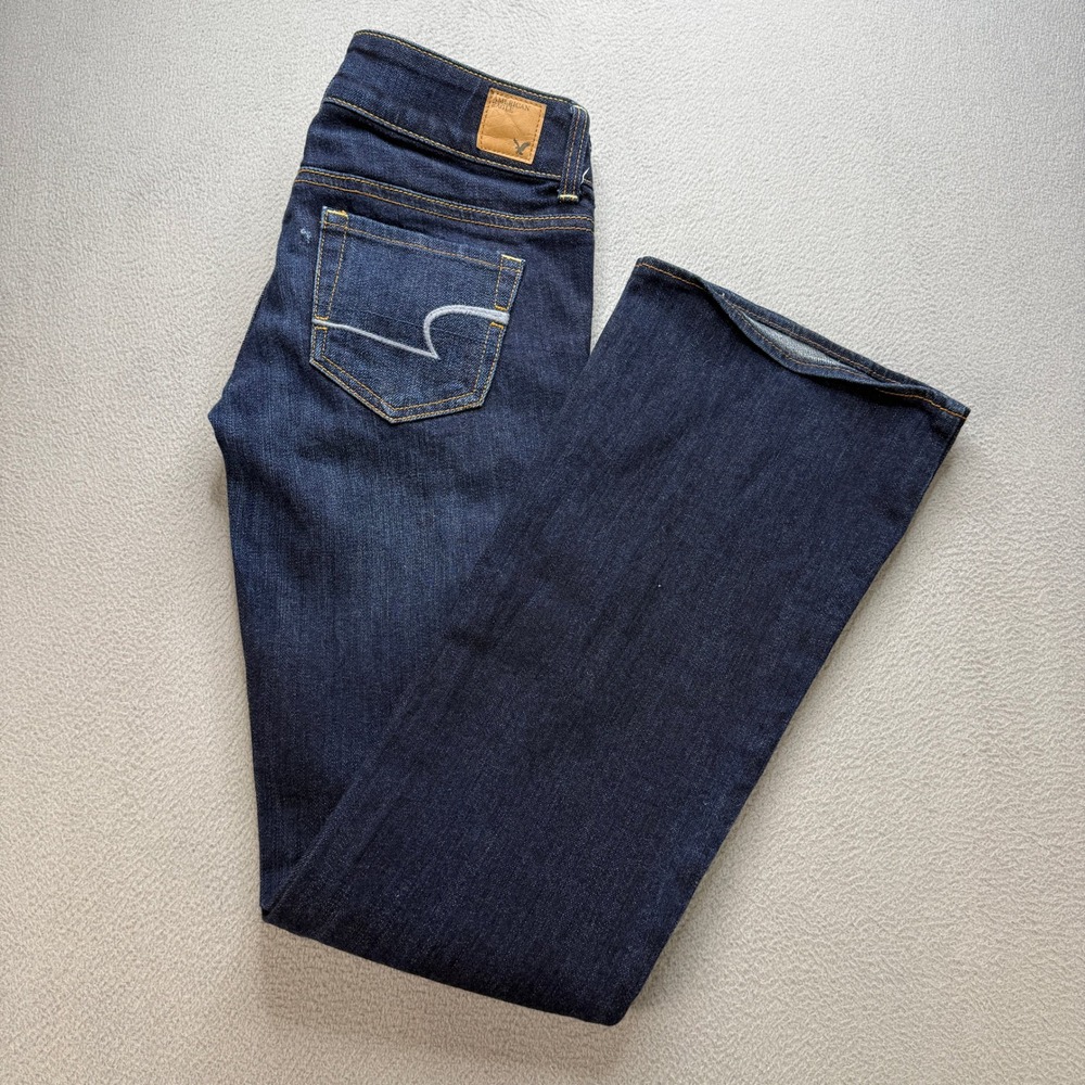 American Eagle Artist Jeans Womens 2 Dark Wash Cotton Stretch Flare Denim Pants